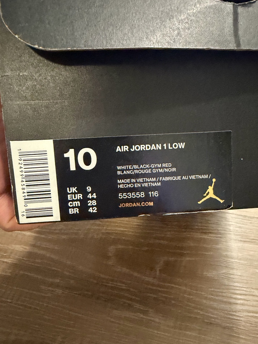 Air Jordan 1 low- Black/White/Red - Picture 9 of 9